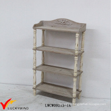 Floor Standing Antique Wooden 4 Tier Display Shelf